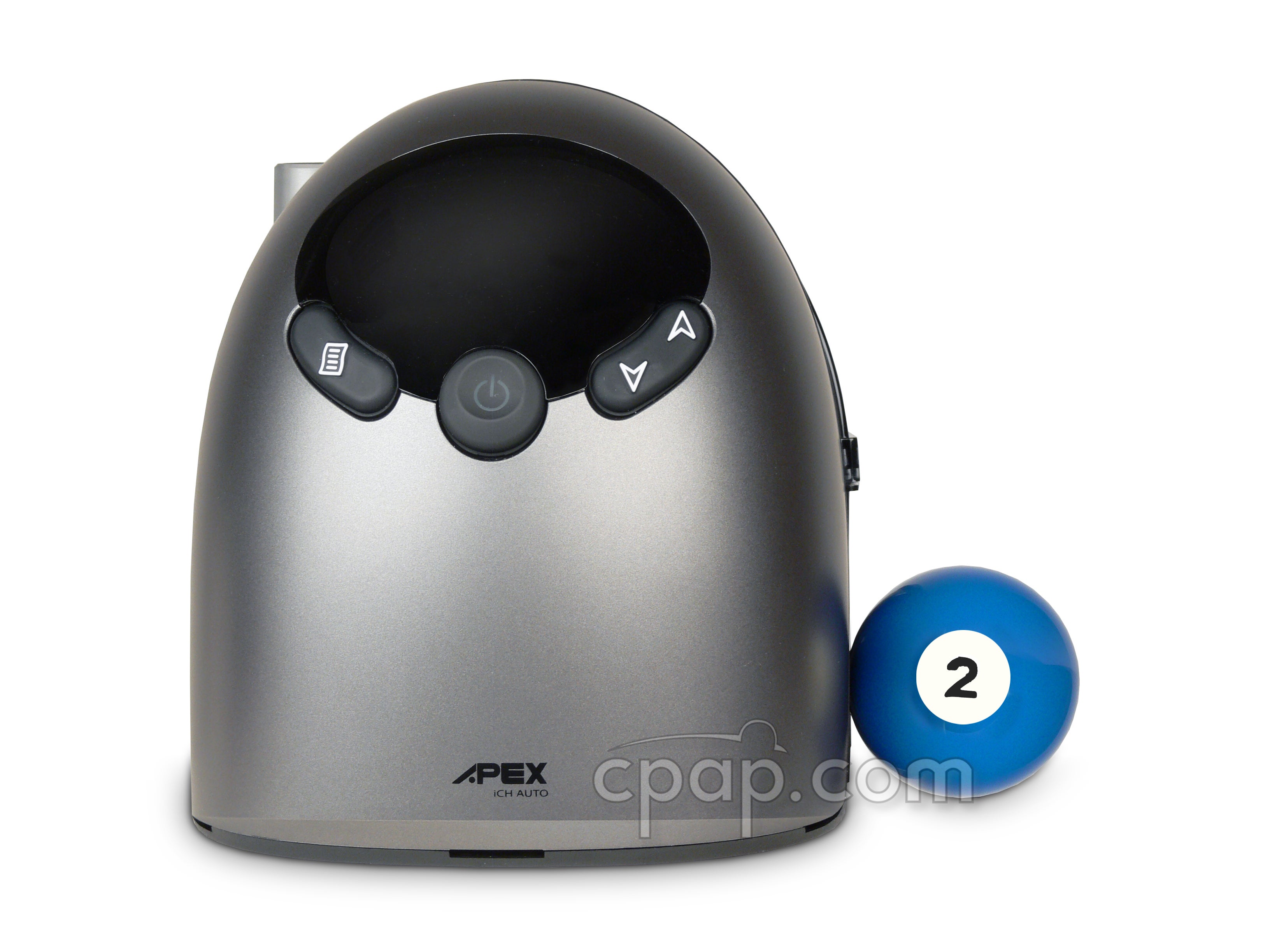 iCH Auto CPAP with Built In Humidifier - Front (shown with billard ball - not included)