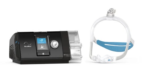 AirSense 10 CPAP machine and AirFit N30i CPAP mask grouped together