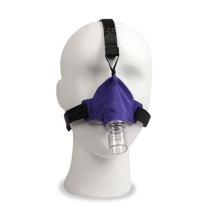 Front View of the SleepWeaver Advance Pediatric Nasal CPAP Mask with Headgear (Mannequin Not Included)