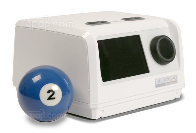 Profile View of the IntelliPAP 2 AutoAdjust Auto CPAP Machine with Billiard Ball (Billiard Ball Not Included)
