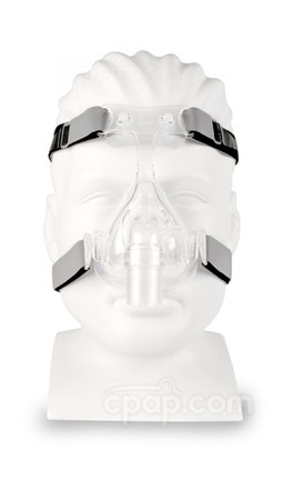 D100 Nasal CPAP Mask with Headgear - Front View (Mannequin not Included)