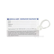 CPAP.com Medical Identification Luggage Tag - Back (Current Version)