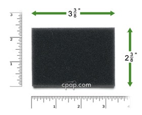 Product image for Reusable Black Foam Filters for Respironics Solo, Solo LX, Solo Plus, Solo Plus LX, Remstar LX, Remstar Plus LX, Aria LX, Virtuoso LX (2 Pack)