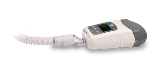 Z1 Travel CPAP Machine with Previous Buttons- Shown with Tube Adapter and Slim Style Hose