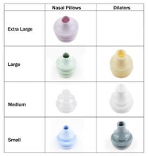 Nasal Pillows - Blue, Clear & Green Included - All sizes shown