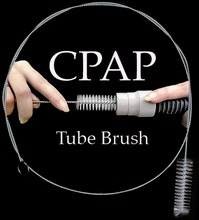 CPAP Tube Brush - Shown with Tube & Hands - Not Included