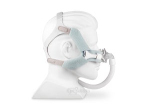 Pad A Cheek Pads for Wisp Nasal Mask - Side - Shown on Mannequin with Wisp (Not Included)