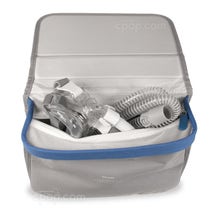 Respironics Bedside Organizer for CPAP Masks and Tubing - View of the Bag Holding a CPAP Mask and Tubing (Mask & Tubing Not Included)