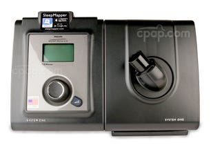 Front View of the Bluetooth PR 60 Series CPAP Pro and <i>OPTIONAL</i> Heated Tube Humidifier