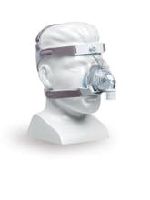 TrueBlue CPAP Mask Front  Angle - Shown on Mannequin 