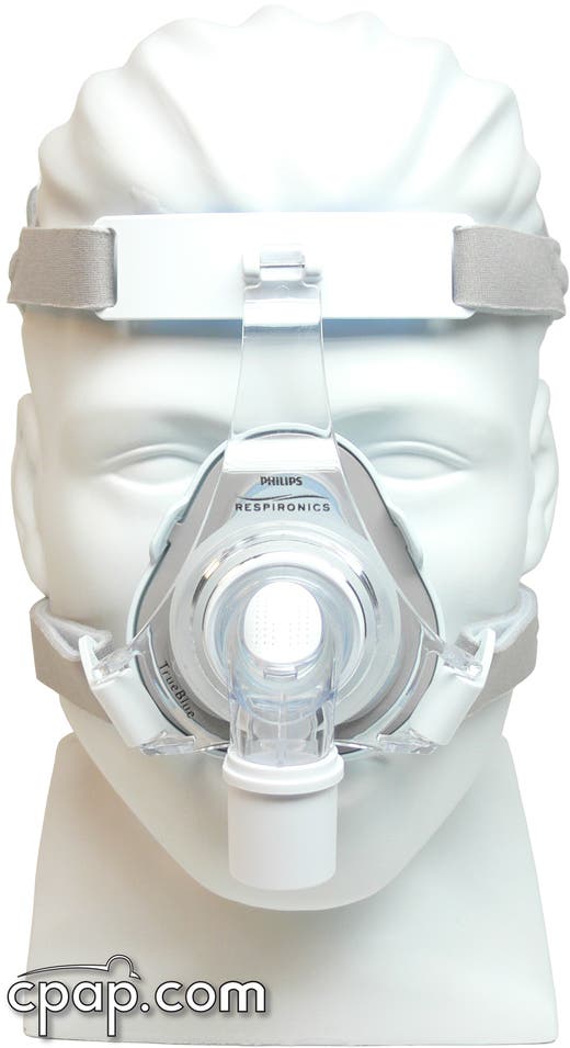 TrueBlue CPAP Mask Front - Shown on Mannequin 