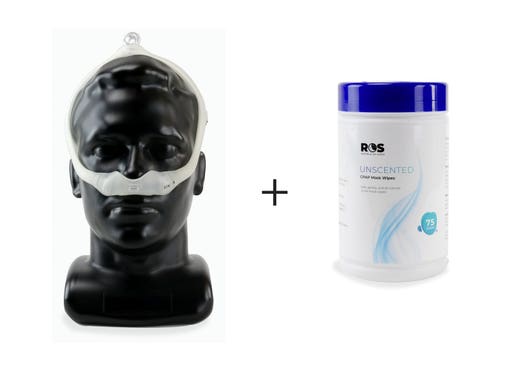 Includes DreamWear Nasal - Fit Pack and One Tube of Republic of Sleep Unscented Mask Wipes