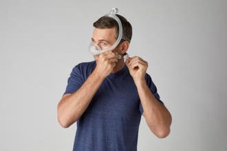 The DreamWisp Nasal CPAP Mask is easily adjustable.