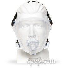 Previous Style - Front View of the FitLife Total Face Mask - Black Headgear (Mannequin Not Included)