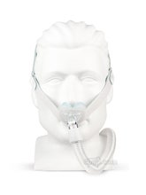 Nunance Gel Nasal Pillow CPAP Mask with Headgear - Front - Shown on Mannequin (Not Included)