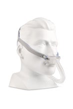 AirFit™ P10 Nasal Pillow CPAP Mask with Headgear - Angled View (Mannequin Not Included)