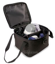 Profile View of the Travel Bag Holding a Small CPAP Machine and CPAP Accessories (CPAP Machine and Accessories Not Included)