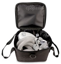 Front View of the Travel Bag Holding a Small CPAP Machine and CPAP Accessories (CPAP Machine and Accessories Not Included)