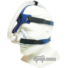 IQ Nasal Mask - Blue - Angle Front on Mannequin (Not Included)