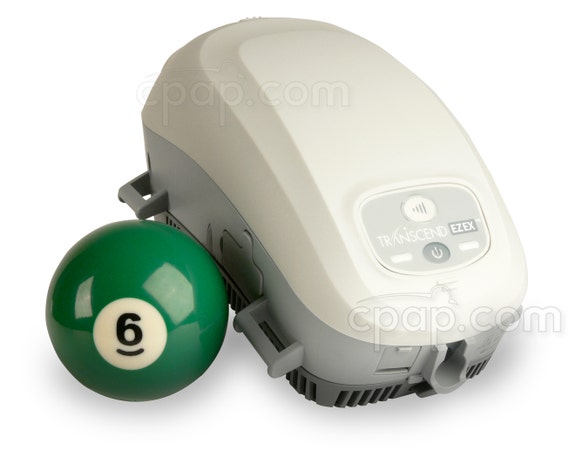 Transcend EZEX Travel CPAP Machine - Shown with Billard Ball (Not Included)