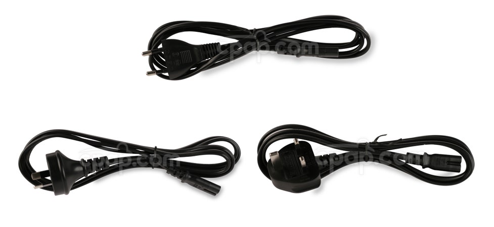 International Power Cord for Transcend Heated Humidifier - All Versions Shown (Choose Selected Version When Ordering)