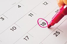 calendar with a sharpie circling a date
