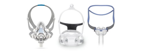 AirFit F20, AirFit F30i, and AirFit P10 CPAP Masks grouped together